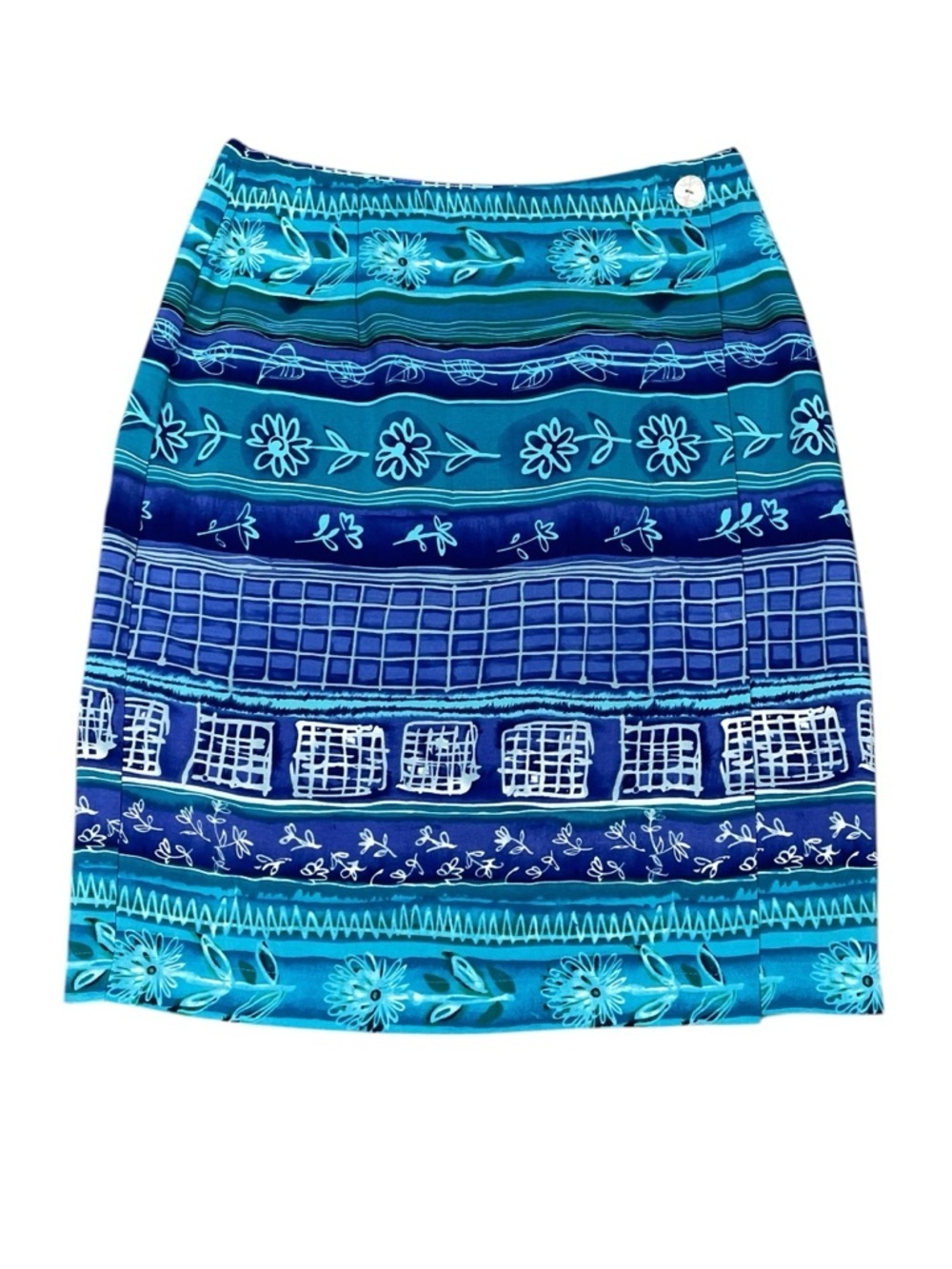 Vtg Coldwater Creek Vibrant Careerwear Casual Timeless Wrap Around Skirt - Sz 4